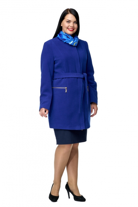 Женское пальто из текстиля без воротника 8002715
