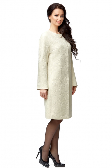 Женское пальто из текстиля без воротника 8009702